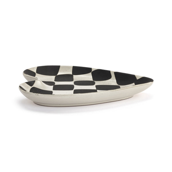 Heart Spoon Rest Black White Checker - Jilly's Socks 'n Such