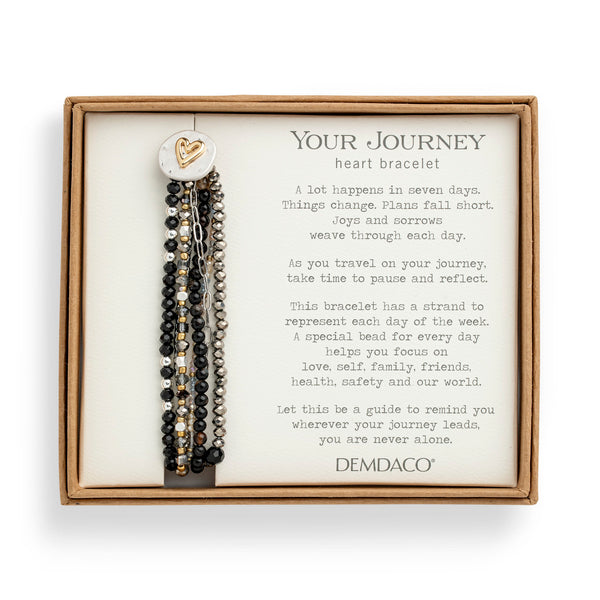 Beaded Love Bracelet- Black - Jilly's Socks 'n Such