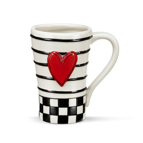 Checkered Red Heart Mug by Demdaco