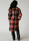 Rust, Black & Cream Plaid Long Flannel