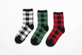 Sole Envy Holiday Plaid Socks