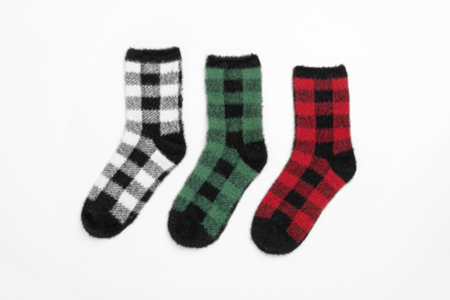 Sole Envy Holiday Plaid Socks