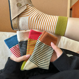 Women's Striped Socks - Orange