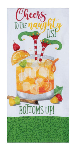 Holiday Cheers Naughty Elf kitchen towel