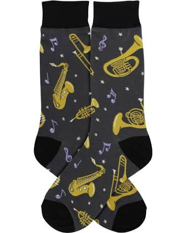 Mens Music Instruments Socks by Foot Traffic - Jilly's Socks 'n Such