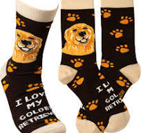 I Love my Golden Retriever - sock by Primitives by Kathy