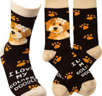 I Love my Golden Doodle - sock by Primitives by Kathy - Jilly's Socks 'n Such