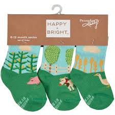 Little Farm - Happy & Bright set of 3 socks - age 6-12 months