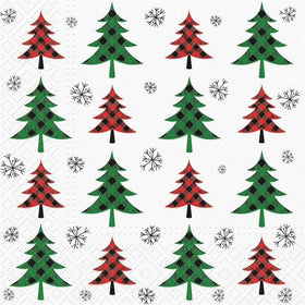 Checked Christmas Tree Napkins by Abbott