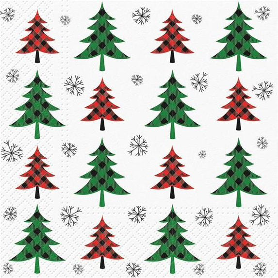 Checked Christmas Tree Napkins by Abbott