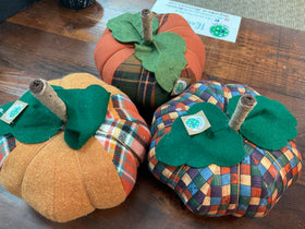 Large Fall Fabric Pumpkins
