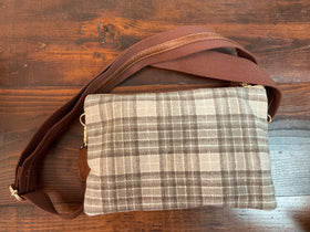 Jen & Co Izzy Plaid Crossbody - Brown/Beige