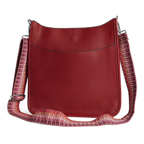 Alma Red Leather Purse + Strap - Jilly's Socks 'n Such