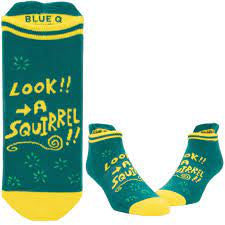 Women’s “Look! A Squirrel” Sneaker Socks S/M