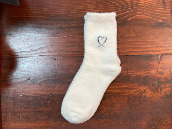 Fuzzy Heart Socks - Jilly's Socks 'n Such