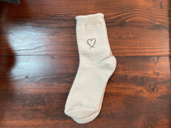 Fuzzy Heart Socks - Jilly's Socks 'n Such