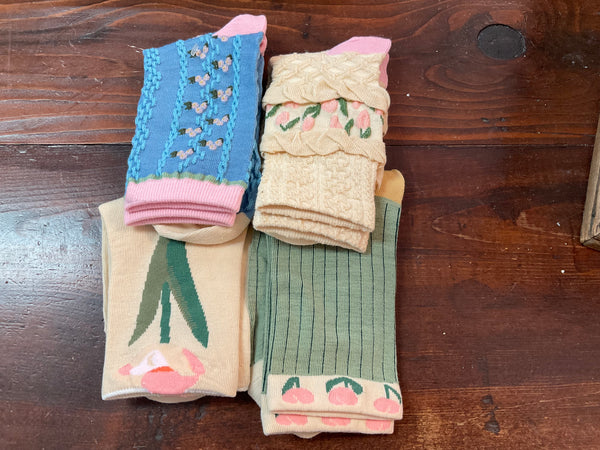 Spring Flower Socks - Jilly's Socks 'n Such