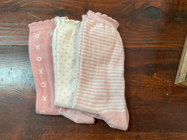 Pink & White Ruffle Top women’s socks - Jilly's Socks 'n Such