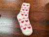 Pink, Red & White Fuzzy Socks with Grippers - Jilly's Socks 'n Such