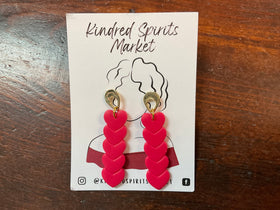 Kindred Spirits Market Earrings Style 745-Red Hearts