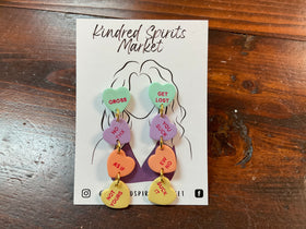Kindred Spirits Market Earrings - Valentine Candy Hearts (4)