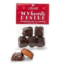 Abdallah - “My Hearts Desire” - Dark Chocolate Sea Salt Caramels - Jilly's Socks 'n Such