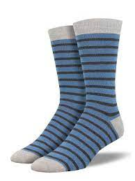 Men's Bamboo Blue Sailor Stripe Socks - Jilly's Socks 'n Such