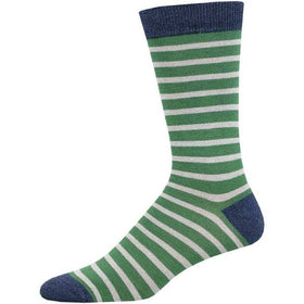 Men's Bamboo Green Sailor Stripe Socks