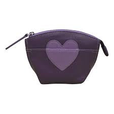 Genuine Leather Heart Coin Purse by ILI New York