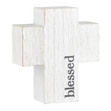 Wood Cross - blessed - Jilly's Socks 'n Such