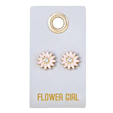 Flower girl stud earrings