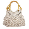 Cotton Macrame Bag with Cane Handles by Anju