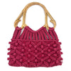 Cotton Macrame Bag with Cane Handles by Anju