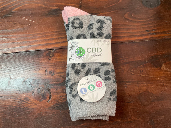 CBD Infused Cozy Socks - Leopard - Jilly's Socks 'n Such