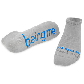 Notes to Self Socks “being me” grey with blue - Large