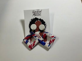 Kindred Spirits Market Earrings Style 1091- Red, white &  blue triangle