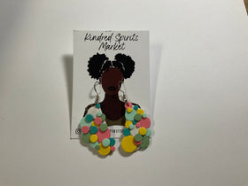 Kindred Spirits Market Earrings Style 929 - multi color 3d dots