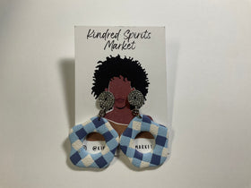 Kindred Spirits Market Earrings Style 880- blue checkers