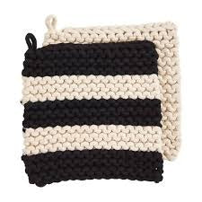 Crochet Striped Pot Holder Trivets