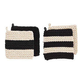 Crochet Striped Pot Holder Trivets