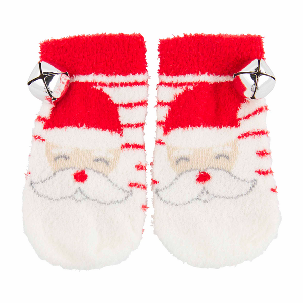 Red Santa Jingle Bell Socks - 0-12 months