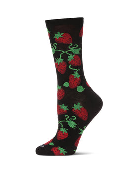 Women’s Strawberry Vines Bamboo Socks