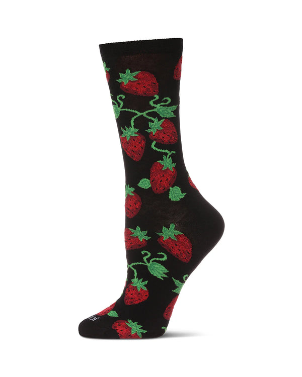 Women’s Strawberry Vines Bamboo Socks - Jilly's Socks 'n Such