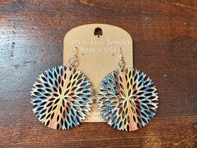 Abstract Leaf Circle Earrings