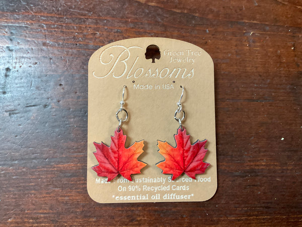 Red Autumn Leaves Earrings