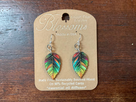 Multi Colored Leaf Earrings