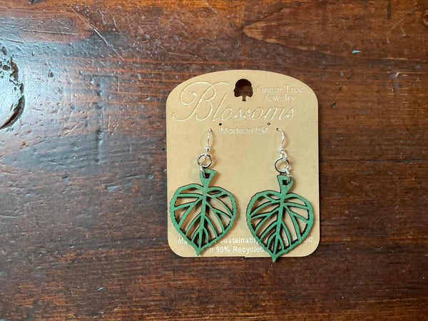 Green Leaf Earrings