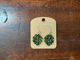 Green Palm Leaves Earrings