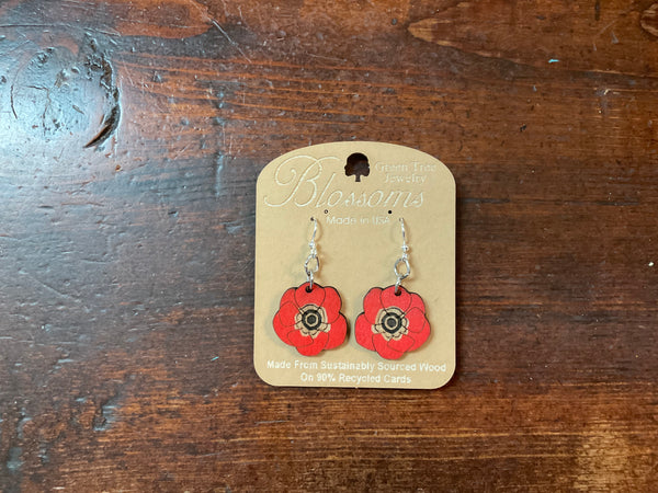 Red Poppy Earrings