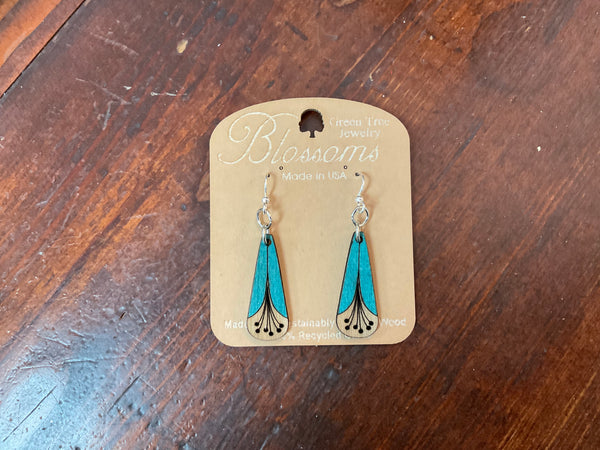 Teal Stem Earrings